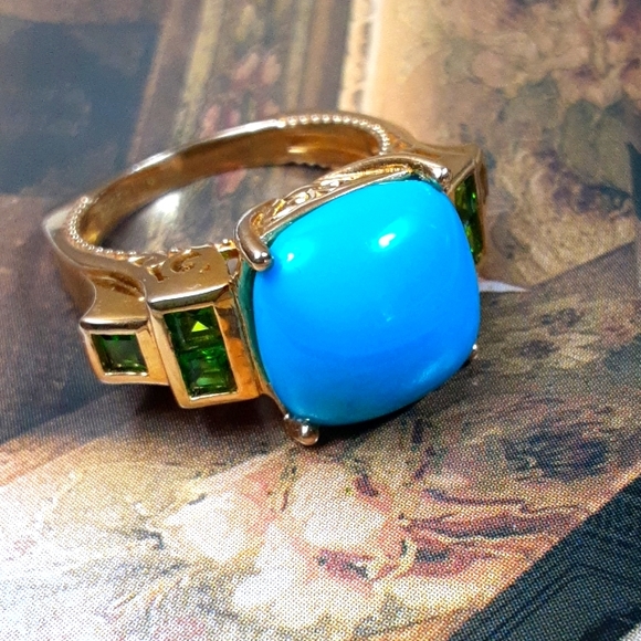 925 Massive ArizonaSleeping Beauty Turquoise. Genuine Russian Diopside.